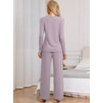 thumbnail image 4 of DARING DIVA Women's Button Down Knit Pajamas Sets S Purple, 4 of 6