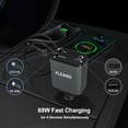 thumbnail image 2 of Cargador de coche Flexino retráctil 69W de carga rápida USB-C gris, 2 of 6