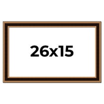 26x15 Frame Gold Brown Plein Air Vintage Solid Wood Picture Frame | 1.75 Inches Moulding Width |