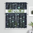 thumbnail image 2 of Nebula Cosmic Kitchen Curtains Set, Sci-Fi Lovers Space Geek Tier Curtains with Valance, Star Moon Sun Rocket Rod Pocket Window Panels, 2 of 6