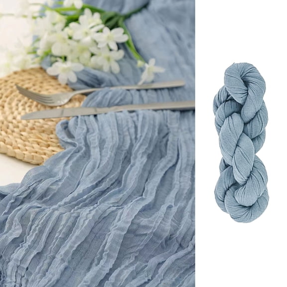 1 Pieces 27.5x160 Inches Cheesecloth Table Runner Gauze for Wedding Decoration