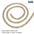 thumbnail image 2 of 2 Yards 3 Rows Rhinestone Chain, 8.5mm Crystal Close Claw Chain Trim (Silver, Yellow, White), 2 of 7