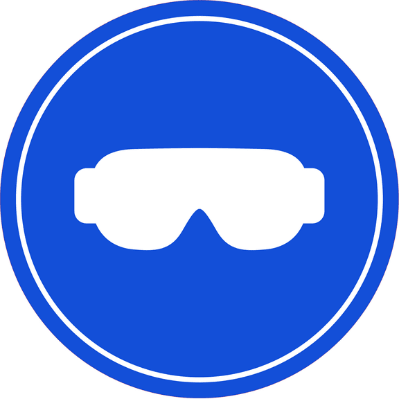 Circle Plus Safety Glasses Wall or Door Sign | Easy Installation | Health & Safety Signage - Large