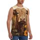 thumbnail image 2 of Fotbe Vintage Sunflower Cow Men's Camiseta sin Mangas Estampada para Hombres, Playera Casual para Gimnasio, Entrenamiento, Playa-Medium, 2 of 7