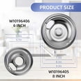 thumbnail image 4 of Stove Burner Drip Pans for Electric Stove Top,Perfectly Fit Whirlpool Frigidaire Kenmore Electric Range,Thickening to Prevent Bending and Rust, Include 2 x 6 in, 2 x 8 in, 4 of 9