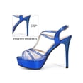 thumbnail image 2 of BLISSFUL STEP Rhinestone Slingback Strap Platform Stiletto Heel Sandals for Women Blue (Size 9), 2 of 7