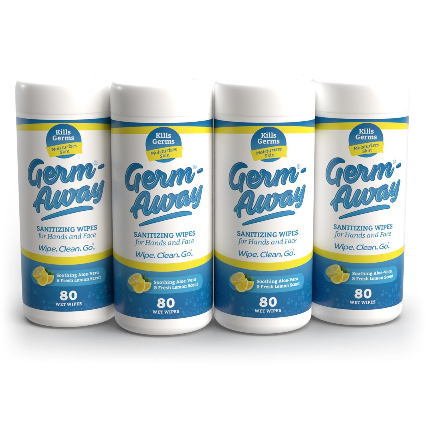 GermAway Lemon Scent Antibacterial Hand Wipes Canister