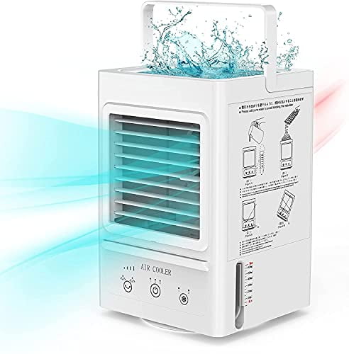 Perfect for Office Desk Dorm Bedroom Outdoors Portable Mini Air Conditioner Personal Rechargeable Battery 5000mAh Operated 60°/120°Auto Oscillation Air Cooler with 3 Wind Speeds,3 Cooling Levels 