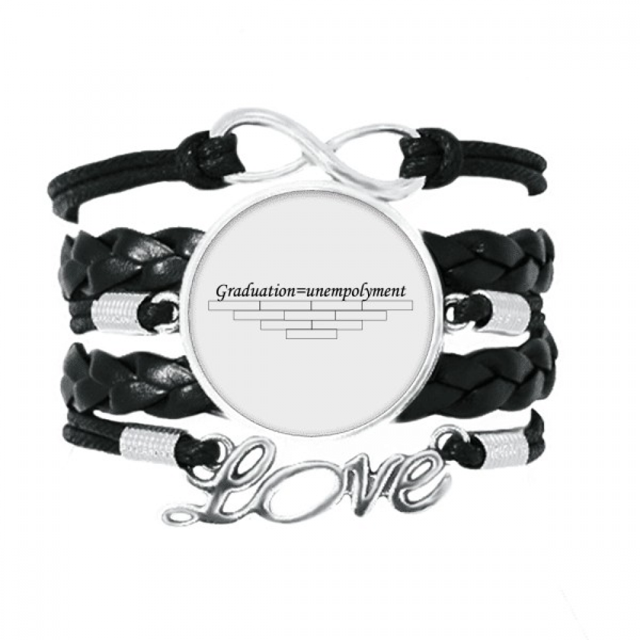 Quote About Graduation And Unempolyment Bracelet Love Accessory Twisted Leather Knitting Rope Wristband