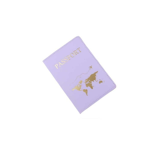 Funda para pasaporte con control de seguridad, soporte de almacenamiento para tarjeta de crédito y débito de identificación de viaje, bolsa de Almacenamiento y organización del hogar Púrpura claro Yuarrent HA067524-08B