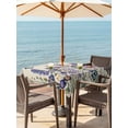 thumbnail image 3 of Outdoor Tablecloth with Umbrella Hole for Patio/Picnic/Party/Camping, Purple Floral Waterproof Table Cloth Square Cover Washable, Spring Lavender Daisy Butterflies Botanical Beige (60"x 60"), 3 of 8