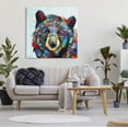 thumbnail image 2 of Modern Kaleidoscopic Bear Portrait Animals & Insects Painting Gallery Wrapped Canvas Print Wall Art, 2 of 7