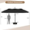 thumbnail image 3 of Costway 15FT Double-Sided Twin Patio Umbrella Sun Shade Outdoor Crank Market Base Black, 3 of 10