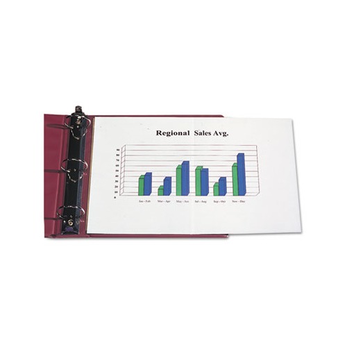 Panoramic Fold-Out Poly Sheet Protectors Center Loading, Clear, 17 x 11, 25/BX