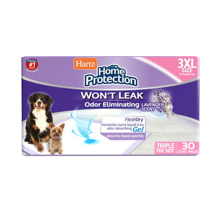 Hartz Home Protection Lavender Scent Odor-Eliminating Dog Pads, 3XL, 36 in x 36 in, 30ct