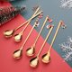 thumbnail image 2 of Juego de cucharas de acero inoxidable para regalo de Navidad, lindo colgante, cuchara de postre, cuchara de café, tenedor de fruta, cuchara, caja de regalo, 2 of 5