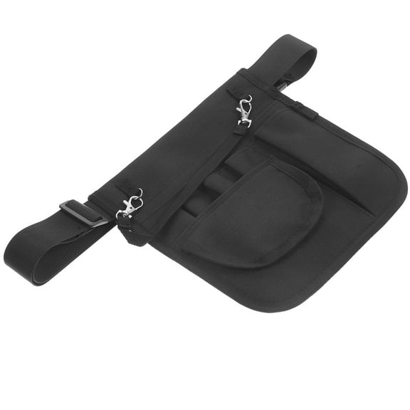 Homoyoyo Waist Bag Black Oxford Cloth Adjustable Belt Multi-Functional Pouch for Medical Professionals