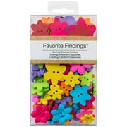 Favorite Findings Value Flower Assorted Size Sew Thru Buttons, 31/2 Ounces