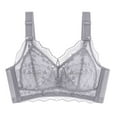 thumbnail image 3 of Front Closure Bras for Women No Underwire Padded Wireless V-Neck Full Coverage Push Up Comfortable Everyday Bra,Red,38 C, 3 of 3