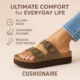 thumbnail image 6 of Cushionaire Plane Comfortable Platform Womens Sandals with Double Buckle Straps and Genuine Suede Cushioned Footbed, Wide Widths Available, 6 of 13