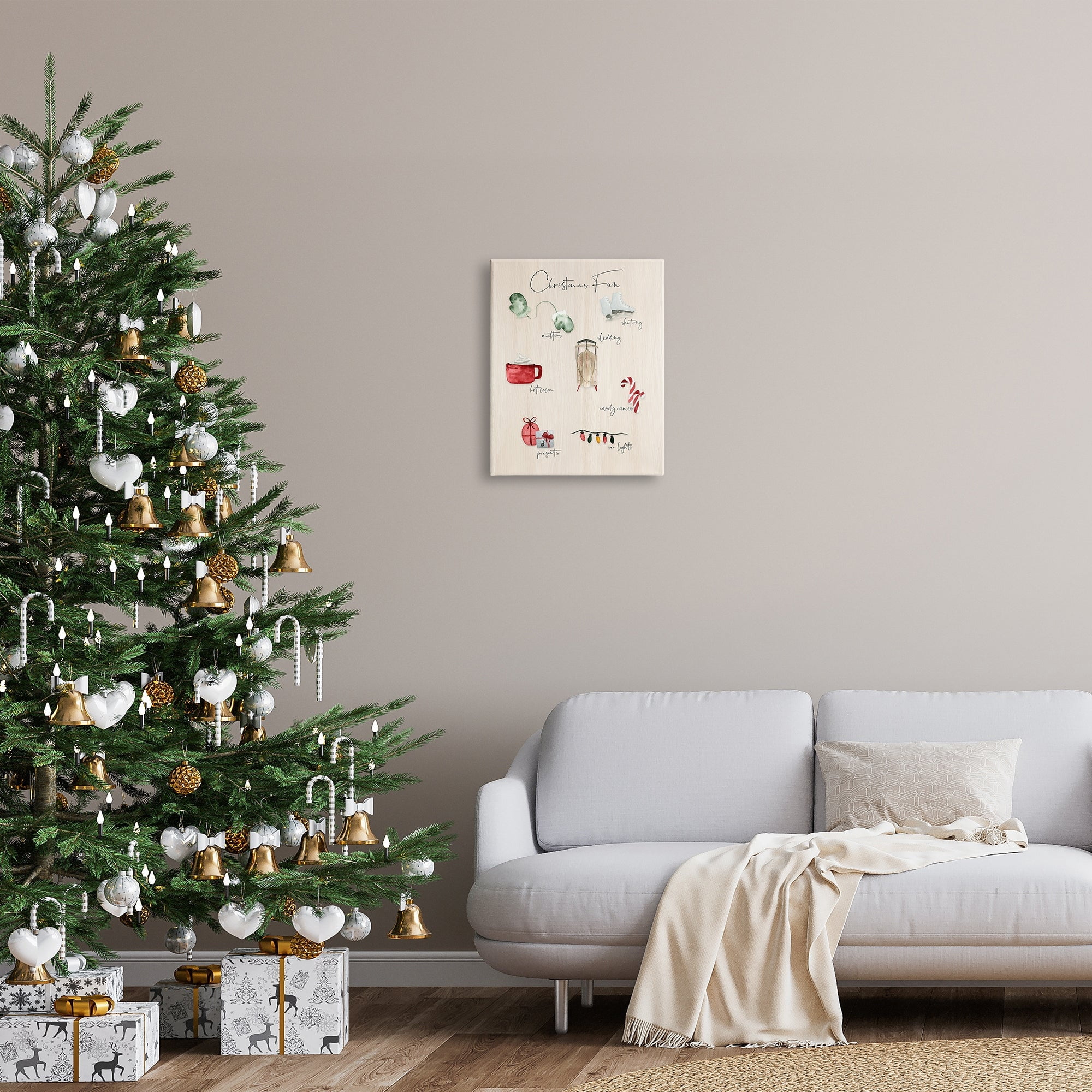 Stupell Indtries Rtic Christmas Fun Chart Holiday Tradition Festive Illtrations,30 x 40,Design by Lucille Price