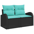 thumbnail image 4 of vidaXL 7 Piece Garden Sofa Set with Cushions Black Poly Rattan, 4 of 5