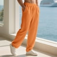 thumbnail image 6 of sususu Sweatpants Men,Men's Casual Straight Leg Pants Comfortable Stylish Home Beach Wear Soft Lightweight Trousers,Orange,L, 6 of 7