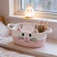 thumbnail image 3 of TIELUTT Rangement à Poignée Tissée Pâques Mignon et Rangement pour Chat Rangement pour Rangement Quotidien et Agencement des Fêtes. Contenant de Préparation de Repas Contenant Articles pour la Maison Pot de Réserve Anti-Odeur Contenants de Rangement en Acrylique avec L, 3 of 4