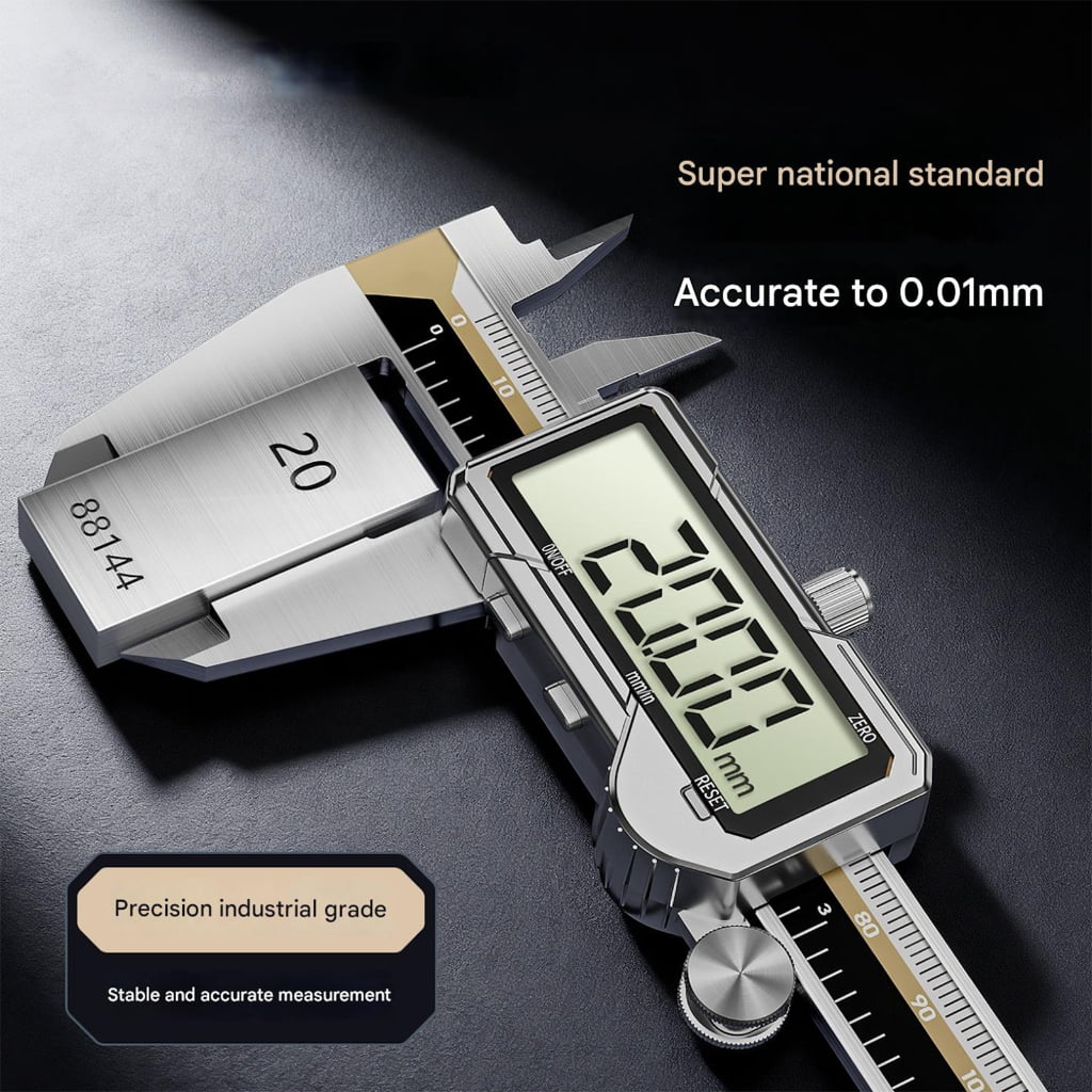 MOMOJIA Rechargeable 150mm Digital Caliper Ergonomic Design High Precise 0.01mm LCD
