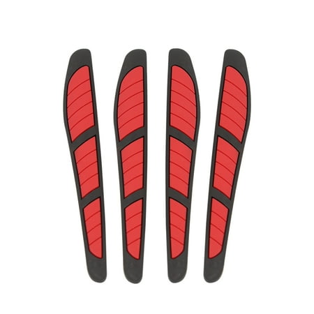 Scratch Guard Self Adhesive - 4pcs Soft Rubber Self Adhesive Vehicle Car Door Edge Scratch Protector Guard Red