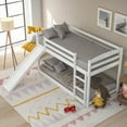 thumbnail image 3 of Twin over Twin Bunk Bed in White - With Convertible Ladder & Slide, Sturdy Construction, 3 of 17