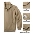 thumbnail image 6 of COOFANDY Mens Quarter Zip Pullover Quilted Sweatshirt Knit Long Sleeve Mock Neck Sweater Polo with Pocket, 6 of 10