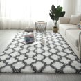thumbnail image 6 of Fluffy Bedroom Geometric Design Shaggy Rugs Area Rug For Girls Baby Room Kids Living Room Home Decor Floor White 60*200cm, 6 of 12
