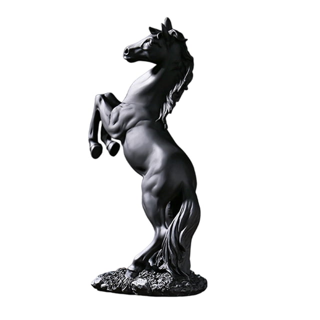 Estatua de caballo, escultura de caballo, adorno de mesa, decoración, estatua coleccionable de animales Negro