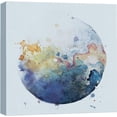 thumbnail image 3 of PixonSign Canvas Print Wall Art Watercolor Blue Earth Astronomy & Space Brushstroke Illustrations Modern Art Chic Scenic Colorful Multicolor Pastel for Living Room, Bedroom, Office - 24"x24", 3 of 5