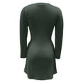 thumbnail image 5 of DHFJKG Sweater Dress For Women Bohemian Knit Ribbrd Solid Color Long Sleeve Round Neck Mini Dress With Pockets Versatile Dresses, 5 of 5