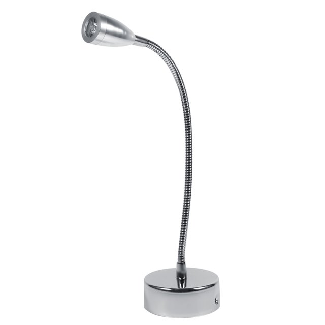 Lámpara de pared LED plateada, cuello de cisne flexible, luz de lectura para mesita de noche, blanco frío (tipo 1)