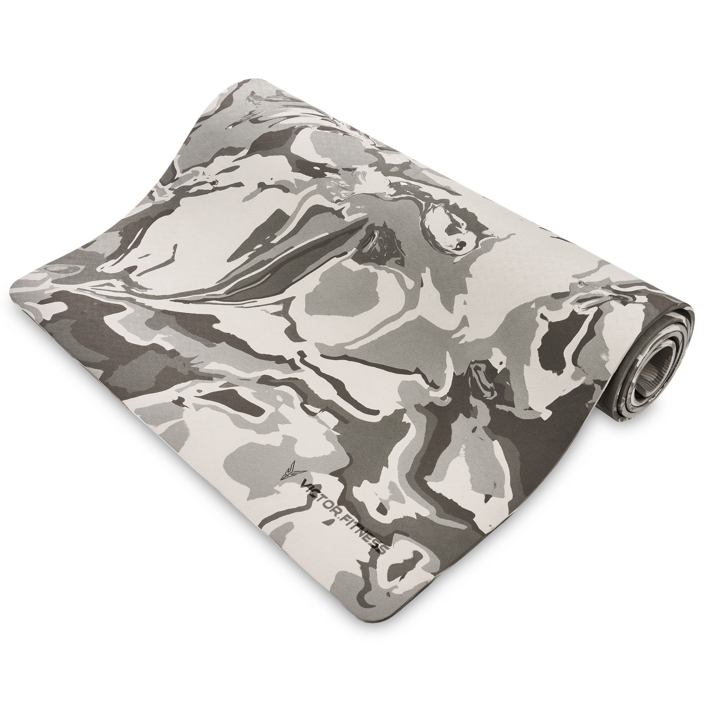 Victor Fitness VYGC2 Yoga Mat  6 mm Gray Camouflage Eco Friendly Premium TPE Non-Slip Texture