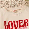 thumbnail image 7 of Mercatoo Toddler Baby Girl Valentine's Day Outfits Valentines Long Sleeve Crewneck Sweatshirt Ribbing Flare Pants 2Pcs Set, 7 of 7