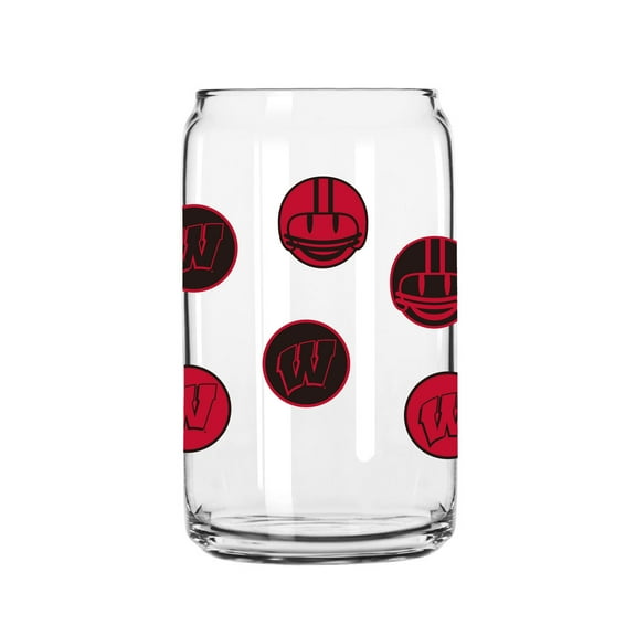 Wisconsin Badgers 16oz. Smiley Can Glass