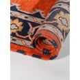 thumbnail image 7 of Rugsotic Carpets Hand Knotted Wool & Silk Eco-Friendly Oriental 5'x8' Area Rugs Rectangle Dark Orange Navy Classic Traditional Design High Pile Indoor Handmade Rug for Living Room, Bedroom AF0112, 7 of 7