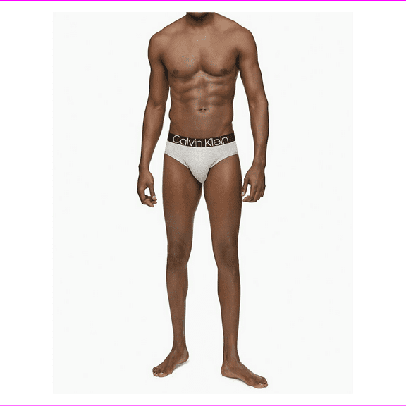Calvin Klein Men's NB2681001 Reconsidered Comfort Hip Brief Gray Size L