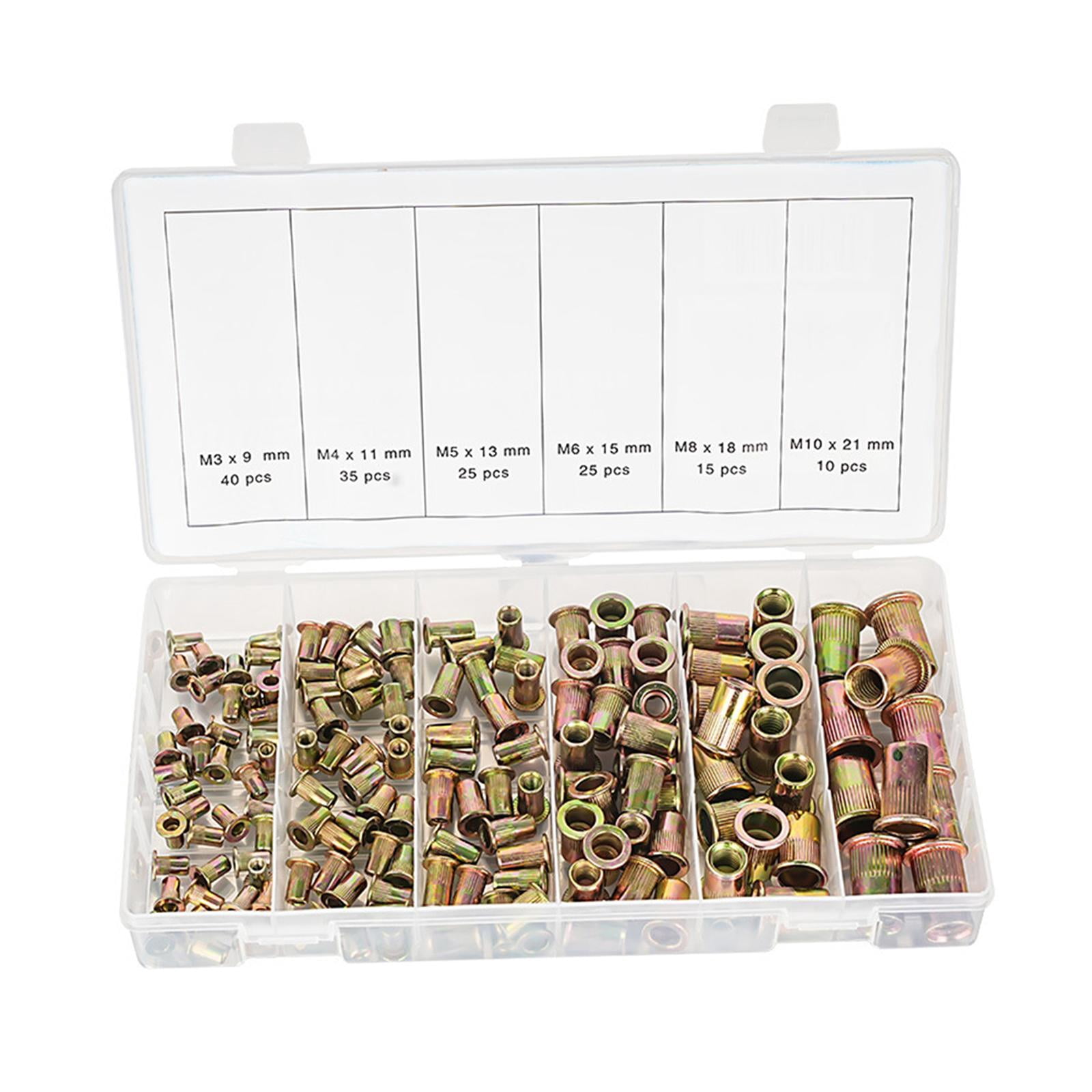 figatia 150x Rivet Nuts Assortment Set Multi Sizes Metal Fasteners Insert Nut Assort