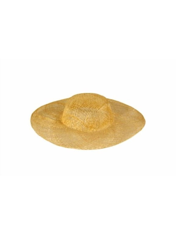 Round Top Sinamay Natural Straw Hat 3"
