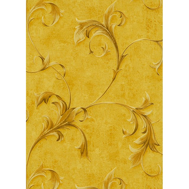 MODENA - Classique Floral Élégant Beige, Rouleau de Papier Peint Jaune