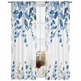 thumbnail image 2 of Sheer Curtains 84 Inches Long, Blue Eucalyptus Light Filtering Window Curtains for Living Room, Watercolor Spring Weeping Botanical Rod Pocket Voile Sheer Curtain Drapes, 52"W x 84"L, 2 Panels, 2 of 8