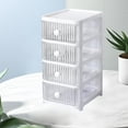 thumbnail image 2 of Caja de almacenamiento de escritorio con cajones, multicapa, transparente, multifuncional, apilable, organizador de escritorio para el hogar, dormitorio, oficina, 4 capas, 2 of 12