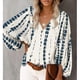 thumbnail image 1 of Blusa Con Manga De Obispo, Blusa Informal Con Estampado Floral Elegante Para El Hogar ANGGREK AH3443, 1 of 5