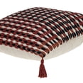 thumbnail image 4 of Nassau Collection Hand Woven Tapestry Square Throw Pillow - 20" - Red and Beige, 4 of 4