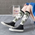thumbnail image 5 of Naloa Palm Trees Zebra Thigh High Socks Extra Long Stretchy Sock Women Over Knee High Opaque Stocking Daily Wear, 5 of 6